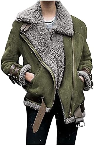 Prevladava zimska žena ublažena runa kaput nadmašuje toplo motornu jaknu za motor