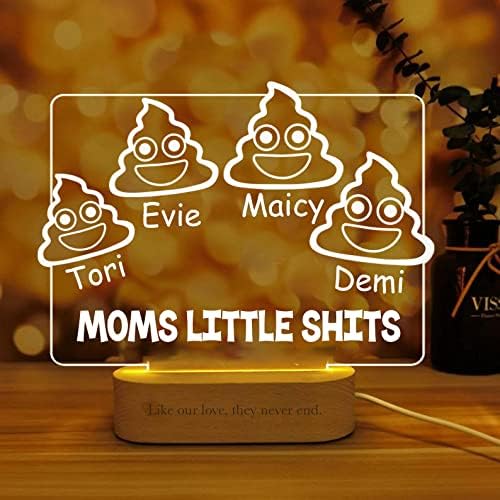 Personalizirane mamine male stvari smiješna noćna svjetiljka s imenima prilagođeni poklon za Majčin dan za mamu od sina kćeri