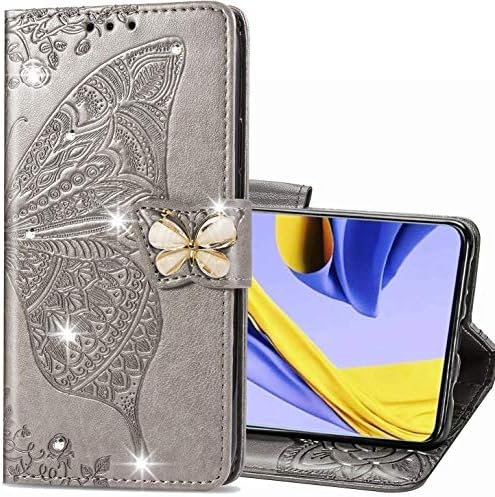 Torbica za novčanik od umjetne kože od cvijeta leptira s utorom za kreditne kartice i postoljem, magnetska zaštitna torbica