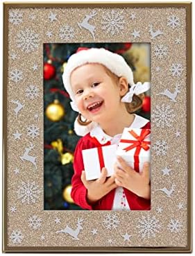 Mimosa trenuci snježne pahuljice srebrni sjaj bling 4x6 božićni okvir za slike, foto okvir za praznike božićni dječji pokloni