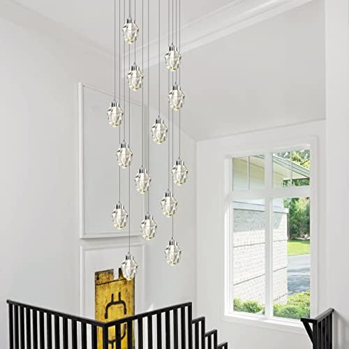 14-cijevni Moderni kristalni lusteri, velika viseća svjetla za kišne kapi na visokom stropu, okrugla LED ugradbena svjetla,
