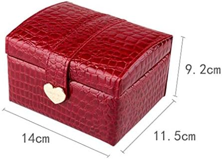 Kutije za nakit od paketića prijenosna kožna mini kutija za nakit s ogledalom organizator nakita baršunasta podstava crvena