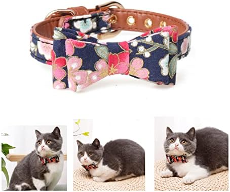 Ovratnik za pse za male pseće mačke mačke s slatkim cvjetovima simpatični buwtie povodca izdržljiva pu kože podstavljena