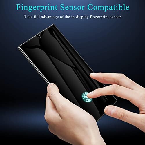LYWHL [2 + 2 pakiranje] za Samsung Galaxy S22 Ultra zaštitnik zaslona za privatnost [Podrška čitač otiska prsta] Anti-SPY