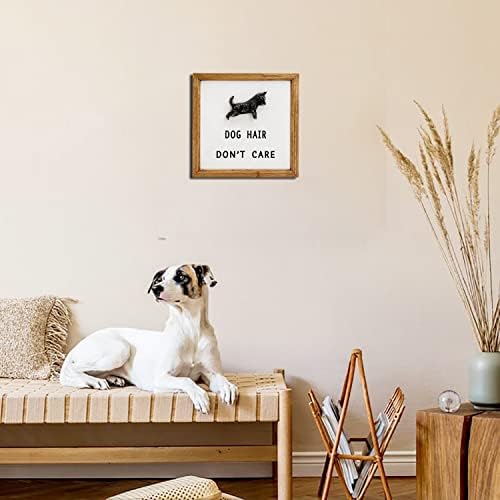 YardsBee Wood Dog Dekor Zidni znakovi seoska kuća pasa izreka zidna ukrasa Smola s drvenim okvirom pse citati Objesite čvrste