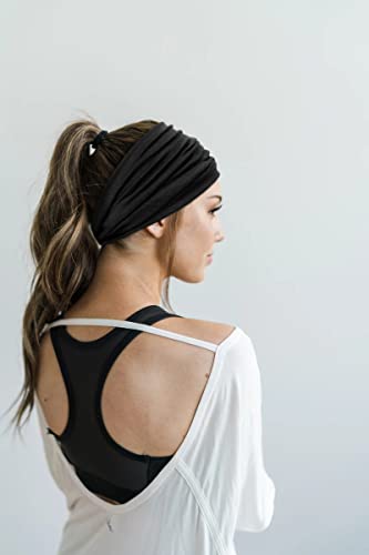 Neuredne trake za glavu za žene 7 ' crne trake za glavu u afričkom stilu s neklizajućim čvorom modna traka za kosu rastezanje