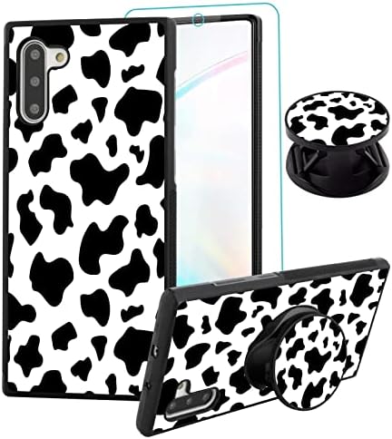 Slučaj Sakuulo Samsung Galaxy S10, [Screen Protector + Kickstand] Dizajn za ispis krava, Tekstura guma protiv klizanja, lagana