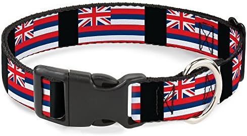 Ovratnik s plastičnom kopčom na kopči-havajske zastave-Širina 1 inča-odgovara vratu od 9-15 inča-Mali