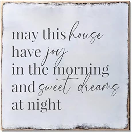 Drveni natpis Viseći kućni zid ukrašavanje radosti ujutro i slatki snovi u noćnoj ploči Upotrijebite za dnevnu sobu kuhinja