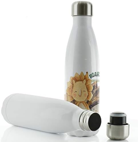 Dlakavi glista Personalizirana boca s vodom, bez BPA, 500 ml glatka tikvica od bijelog od nehrđajućeg čelika za vruća i hladna