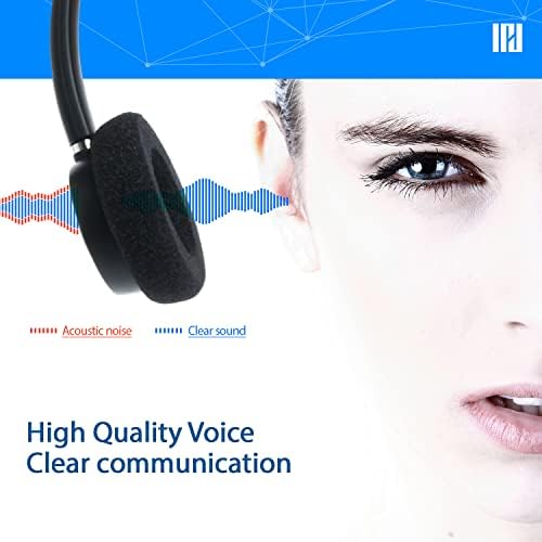IPD IPH-165 Binauralno otkazivanje, kabelske slušalice/uredske slušalice s donjim kabelom U10P-S radi sa svim Yealink, Snom,