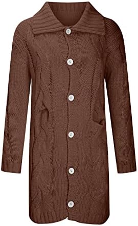 Džemper kaputa zima ženska topla šljokica kabel kardigan solidna boja casual kaputi s dugim rukavima dugačka gumba pletiva