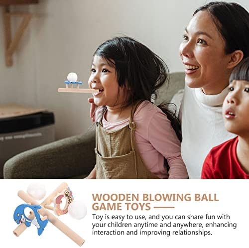 Sewacc 2 sets drvene igre plutajuće kuglice za puhanje balansa puhajući igračke zabavne stres ublažavanje igračaka za djecu