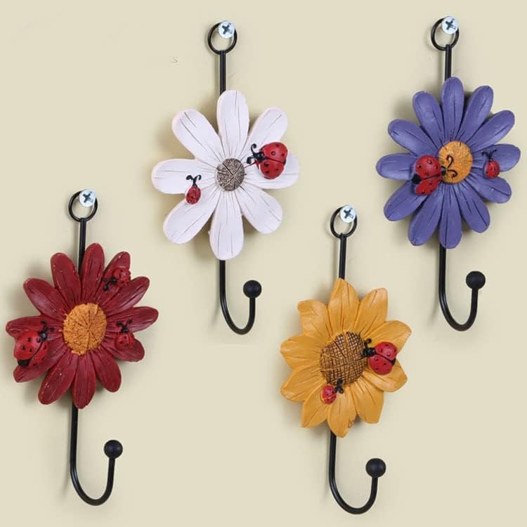 N/A 4PC kreativne kuke za kućanstvo Vlasti za oblik cvijeća za ključ ručnika ručnika zid kuće ukras