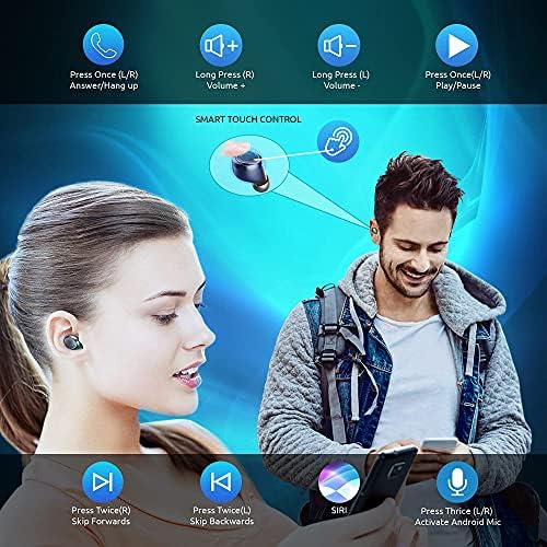 Volt Plus Tech Wireless v5.1 Pro pro uši kompatibilni s Asus TUF Gaming VG28UQL1A IPX3 Bluetooth Touch vodootporno/znojenje/Smanjenje