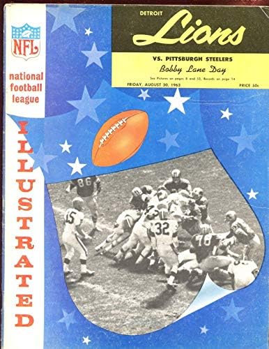 30. kolovoza 1963. NFL program Pittsburgh Steelers u Detroit Lions Bobby Lane Day VGEX - NFL programi