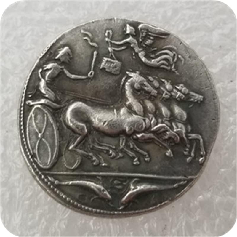 Antikni zanat Grčki novčić bakar srebrni srebrni dolar srebrni krug 3406