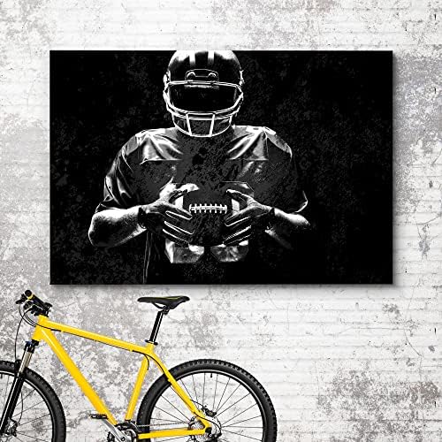 Wall26 platno print zidna umjetnost crno bijela sjena nogometaš Portret Sports & Fitness Atletes Photography Realizam Dječaka