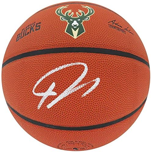 Autografirani Giannis Antetokounmpo Milwaukee košarka Wilson Logo - Košarka s autogramima