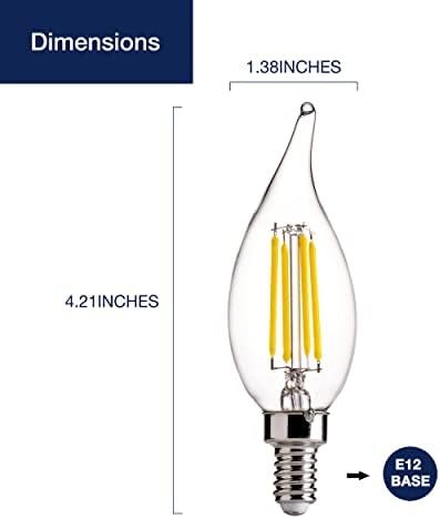 LED svjetiljke za lustere, ekvivalent LED svjetiljki za KANDELABRE od 60 vata, dnevno svjetlo 5000 K, baza od 550 LM, 5,5