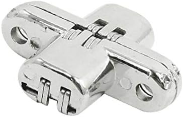 X-DREE 45 mm duljina srebrnog tona metala križa za presavijene ormariće za vrata (bisagra de metal de 45 mm de longitud en