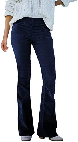 MIASHUI Ljetne hlače za žene casual plus veličine Žene solidne visoke struke vitke fit corduroy ljetne hlače za žene