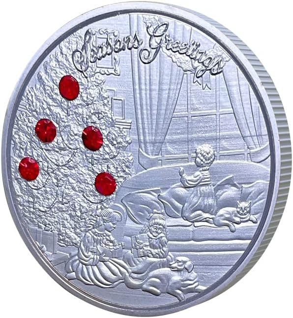 Europska i američka božićna novogodišnja novogodišnji prigodni srebrni novčić na božićnoj večeri dijamantni kovanik