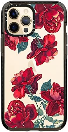 Casetify Impact Slučaj za iPhone 12 Pro Max - Crvene ruže - Clear Black