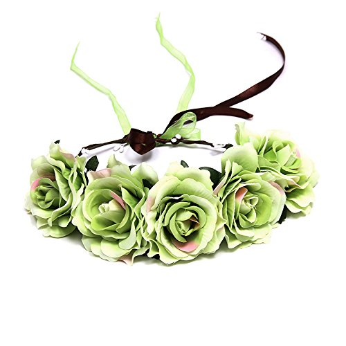 Trake za glavu od ruže Bartoshi za mladenku vjenčana cvjetna traka za glavu halo s vrpcom vijenac podesivi Dodaci za kosu