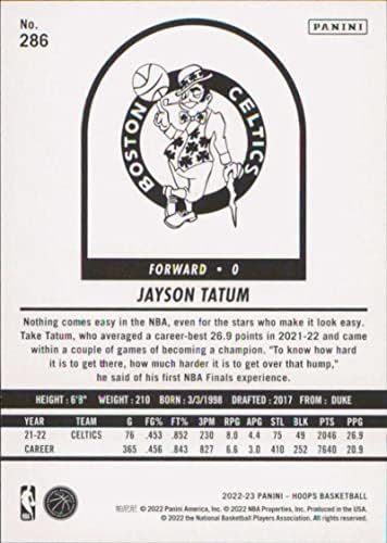 2022-23 Panini NBA obruči 286 Jayson Tatum NM-MT Boston Celtics košarkaška trgovačka karta NBA