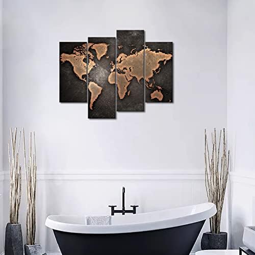 Karta opće svijeta crna pozadina zidna umjetnička slika slika ispis na platnu umjetnost slika za kućni moderni ukras