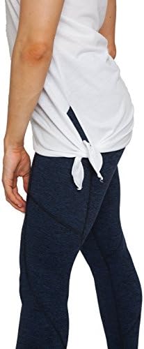 Ayah ženska posada vrat labav fit opuštena bočna kravata casual trening joga sportski tenk tenk top