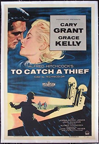 Uhvatiti lopov Hitchcock Cary Grant 1955 Original One List 27x41 Posteljina za filmski plakat