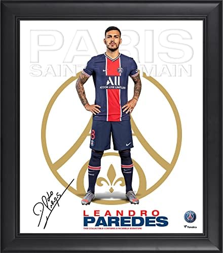 Leandro Paredes Paris Saint -Germain 15 x 17 okvir igrača - faksimilni potpis - Autografirana nogometna umjetnost