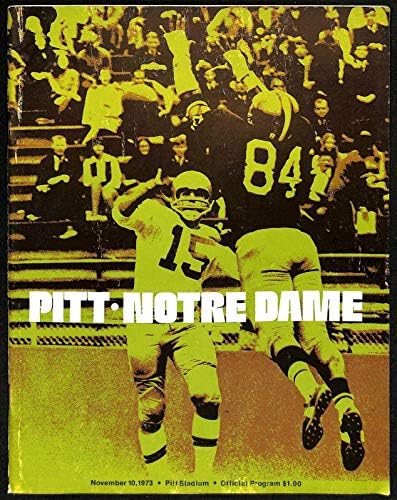 1973. Notre Dame v Pitt Panthers nogometni program 11/10 EX/MT 66546 - fakultetski programi