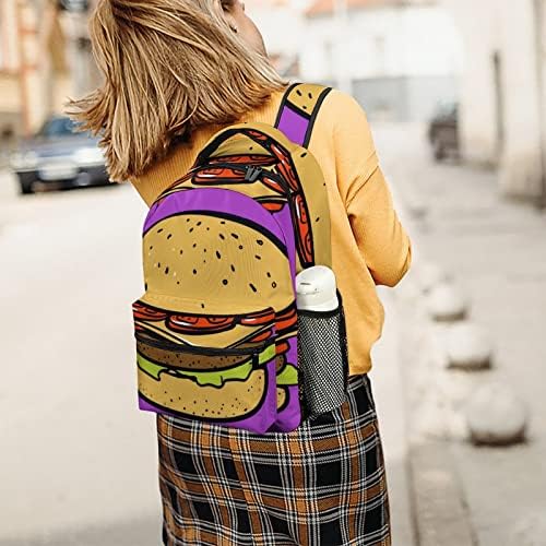 Brza hrana burger ruksak velikog kapaciteta Smiješno tiskana grafika 16in za školska putovanja