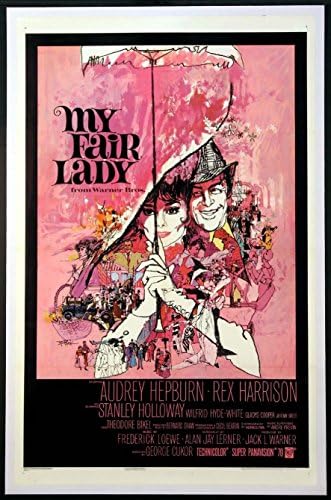 Moja poštena dama Audrey Hepburn Rex Harrison Bob Peak Art 1964 Original One Sheet 27x41 Filmski poster platnena platna