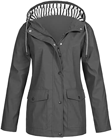 AMXYFBK Zimska topla jakna za žene s kapuljačom vodootporna kiša Zip Up Vanjski vjetrovi