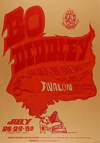 Bo Diddley 1966. koncertni poster, stanje Avalon Balroommint